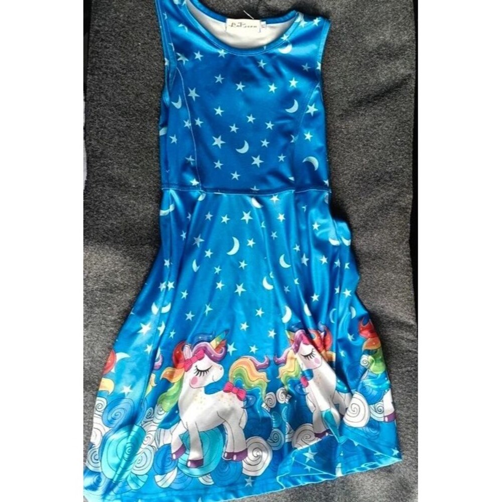 Young girls unicorn dress size xl kids 28 in long